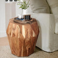Faceted Handcrafted Mango Wood Side End Table