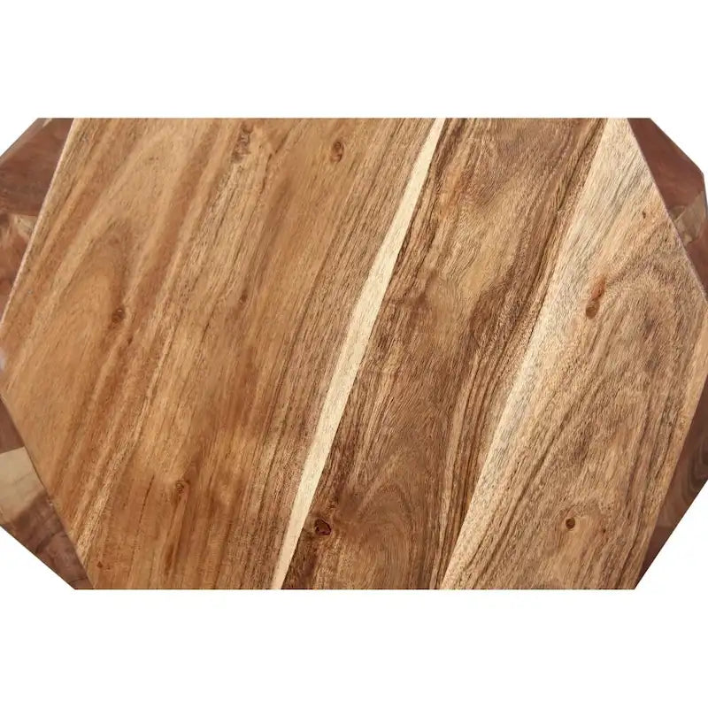Faceted Handcrafted Mango Wood Side End Table