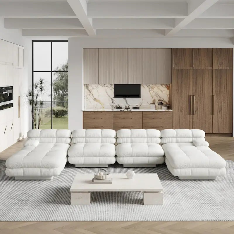 U-Shaped Luxury Modern Couch with Chaise Ottomans