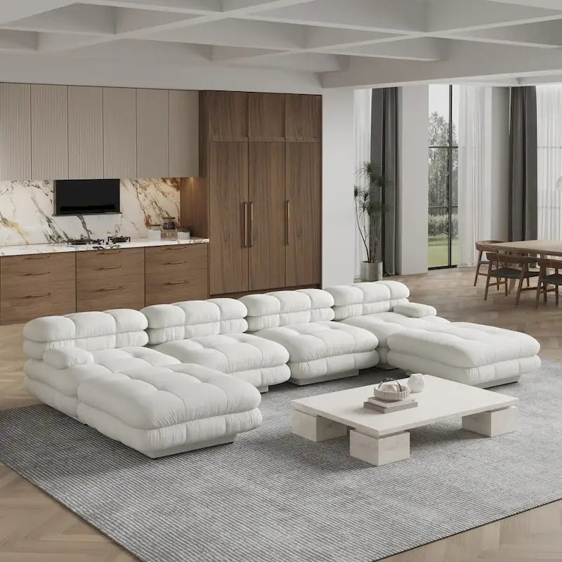 U-Shaped Luxury Modern Couch with Chaise Ottomans