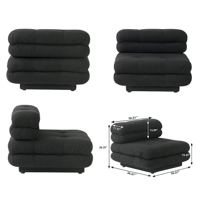 U-Shaped Luxury Modern Couch with Chaise Ottomans