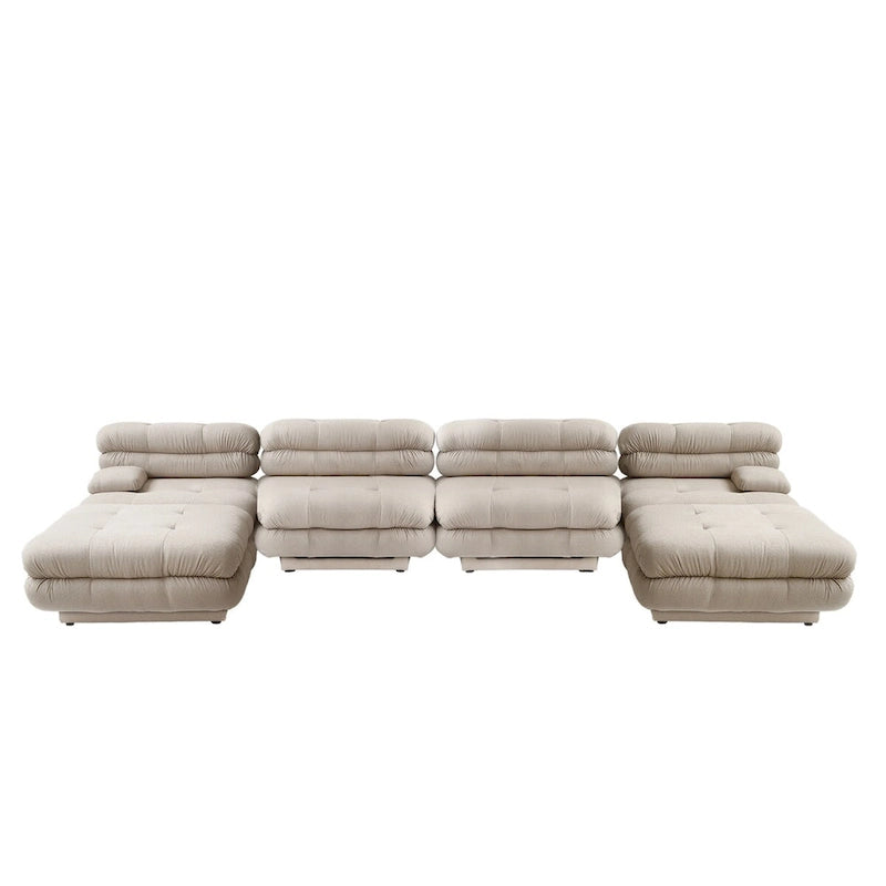 U-Shaped Luxury Modern Couch with Chaise Ottomans