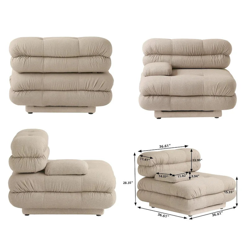 U-Shaped Luxury Modern Couch with Chaise Ottomans