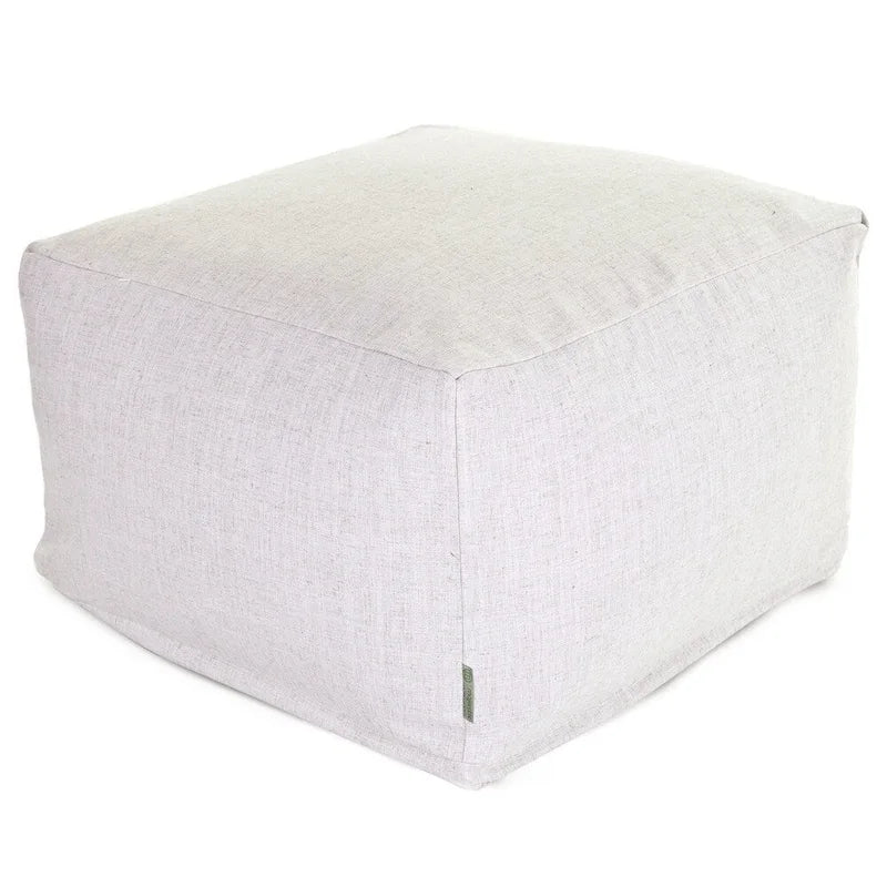 Indoor Wales Poly/Linen Ottoman Pouf