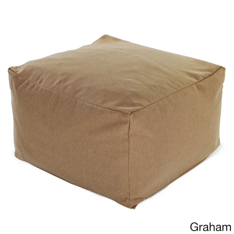 Indoor Wales Poly/Linen Ottoman Pouf