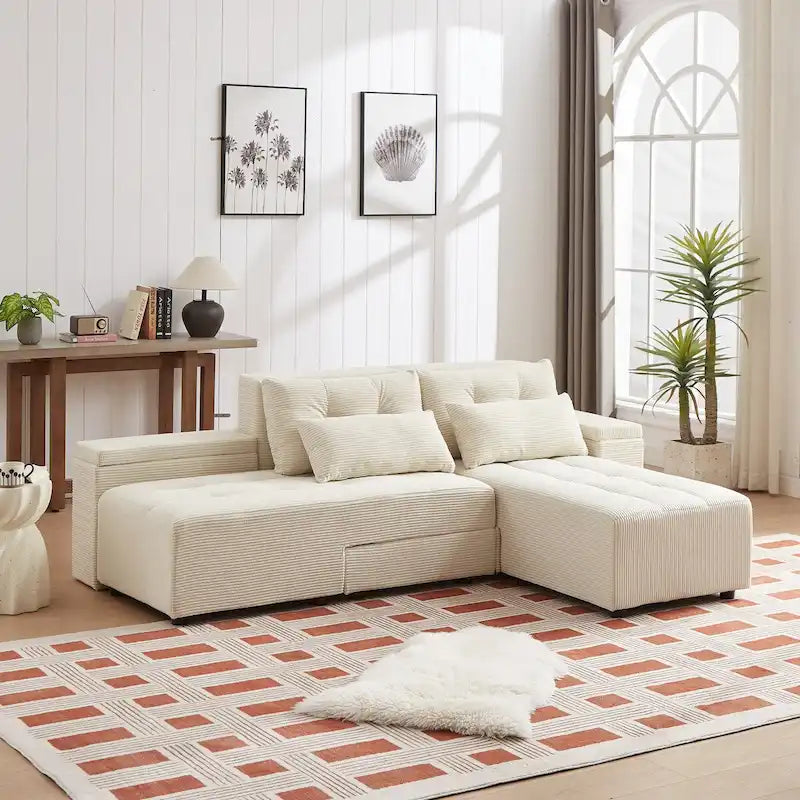 Modular Corduroy Sleeper Sofa