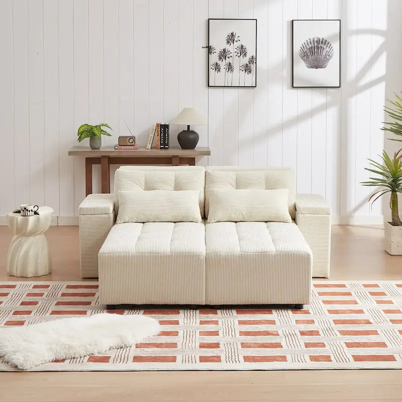 Modular Corduroy Sleeper Sofa