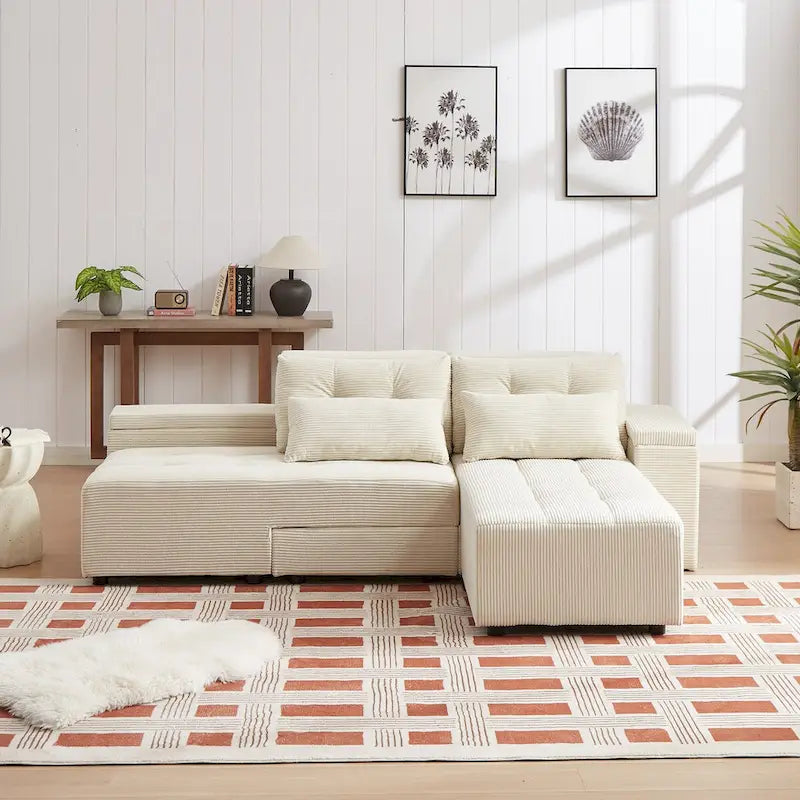 Modular Corduroy Sleeper Sofa
