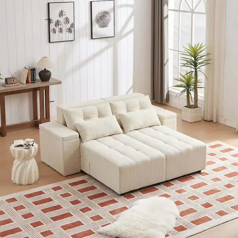 Modular Corduroy Sleeper Sofa