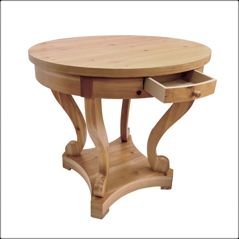Curved Legs Farmhouse Style Round Dining Table
