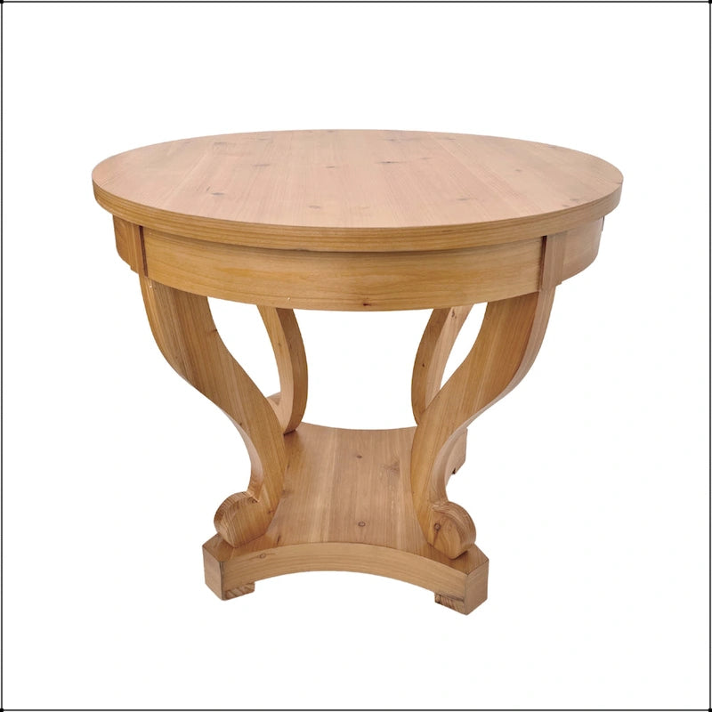 Curved Legs Farmhouse Style Round Dining Table