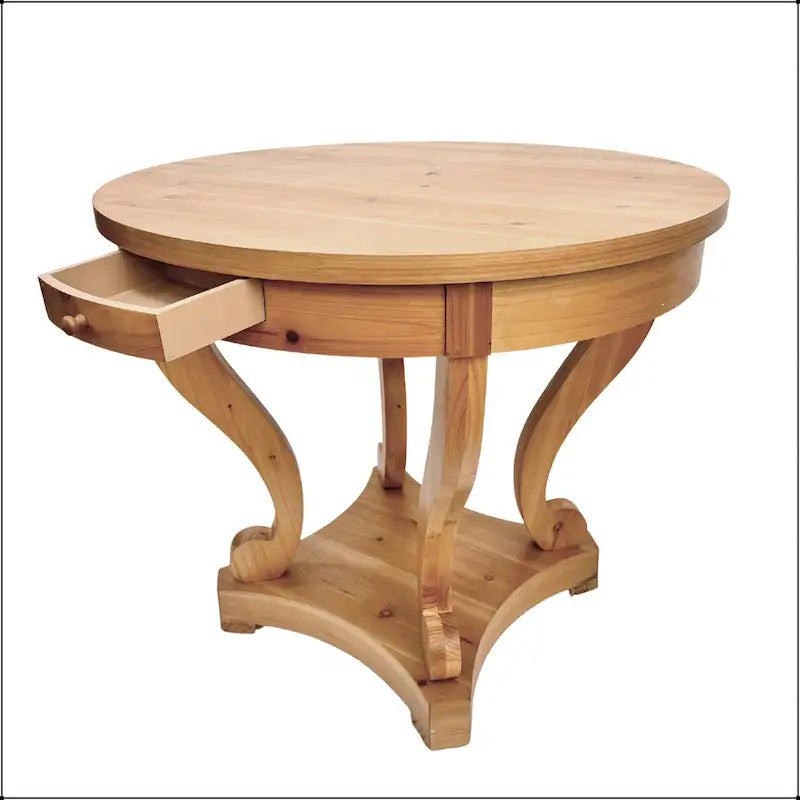 Curved Legs Farmhouse Style Round Dining Table