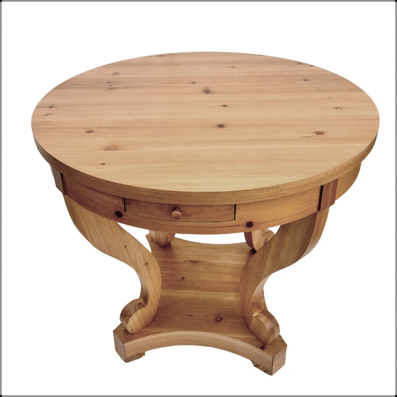 Curved Legs Farmhouse Style Round Dining Table