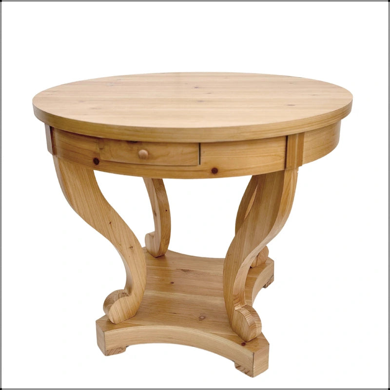 Curved Legs Farmhouse Style Round Dining Table